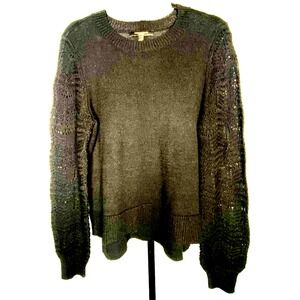 Christian Siriano Women's pullover‎ sweater black crochet sleeve size small